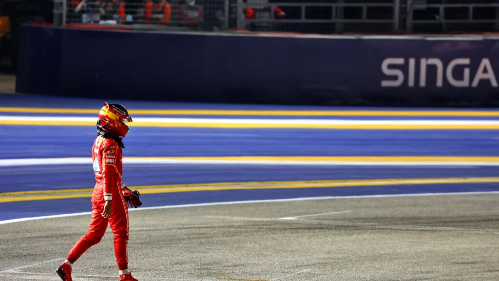 Carlos Sainz was punished after walking across a live circuit during Singapore GP qualifying