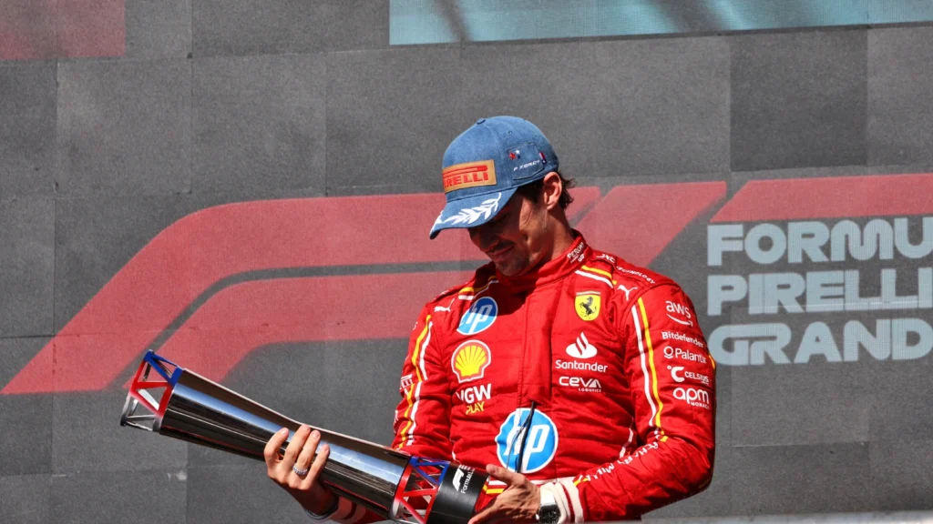 Charles Leclerc didn't lift the Heroo trophy at the US GP