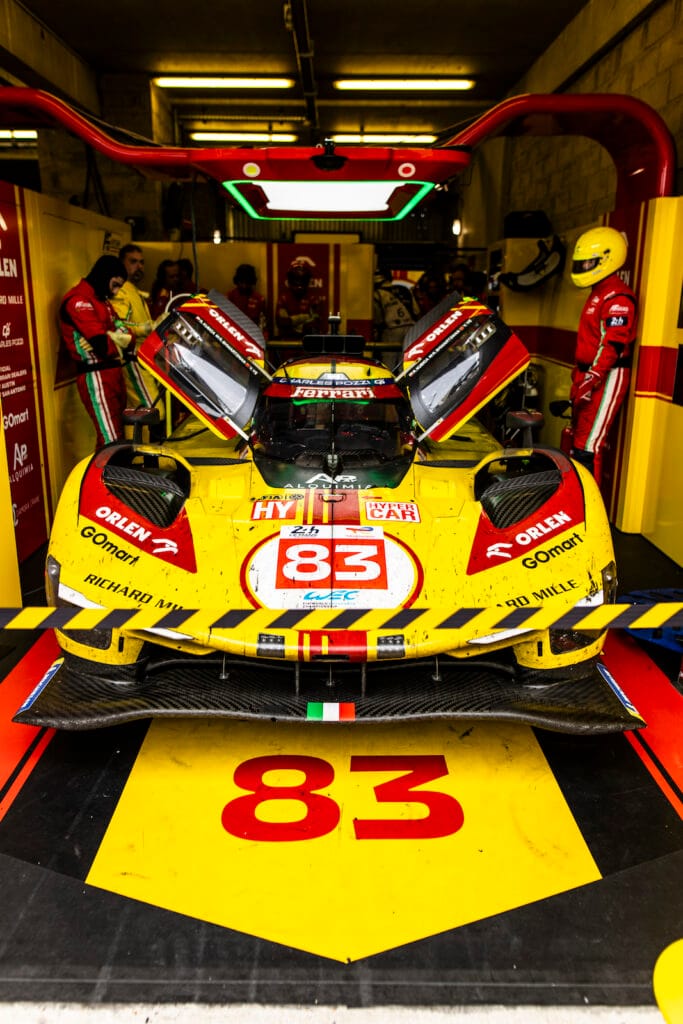 The #83 Ferrari 499P retired at Le Mans