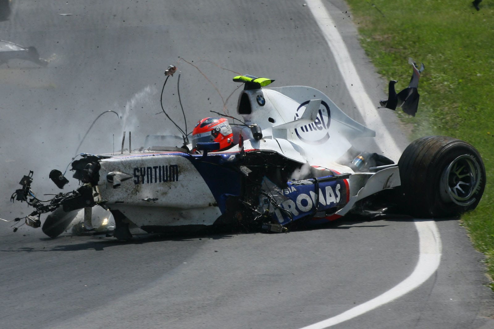 Robert Kubica crashed heavily at the 2007 Canadian Grand Prix