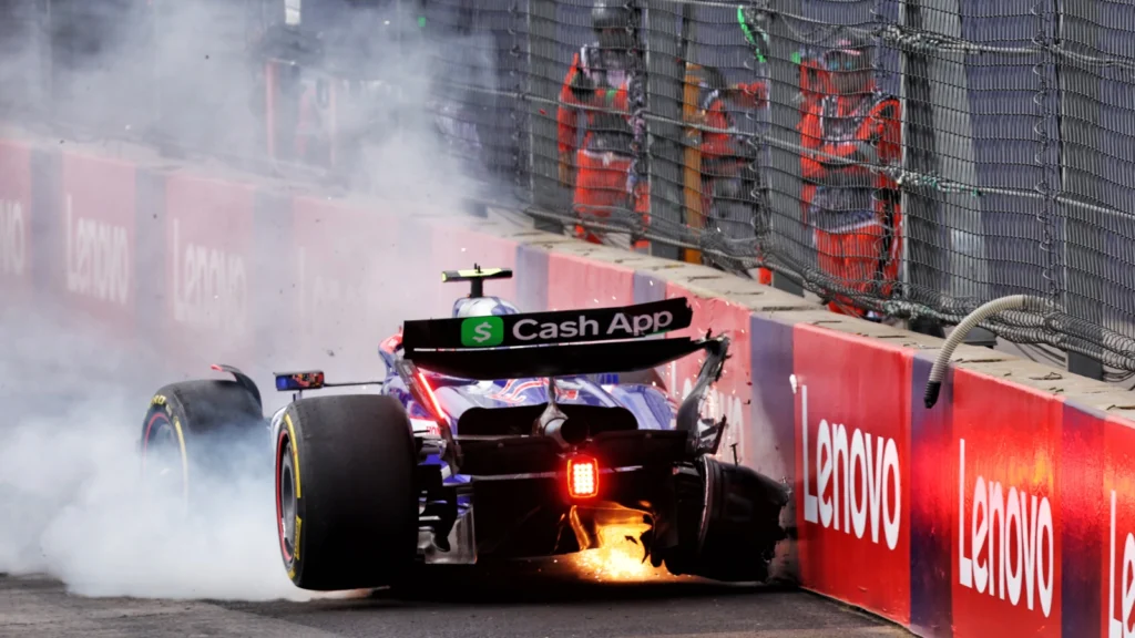 Yuki Tsunoda's race ended in a big way on Lap 1 in Mexico