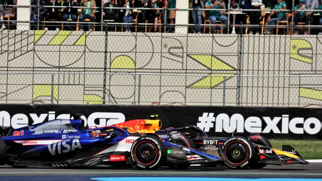 Liam Lawson and Sergio Perez clashed at the Mexico CIty GP