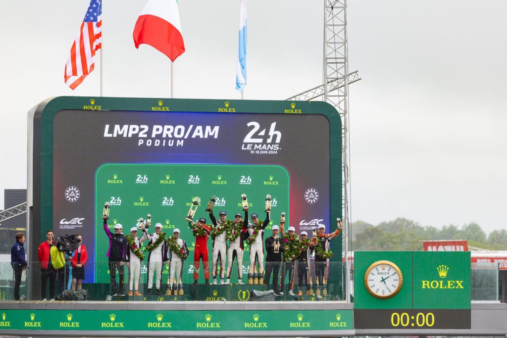 Ben Barnicoat won Le Mans in the LMP2 Pro-Am sub-class with Francois Perrodo and Nico Varrone