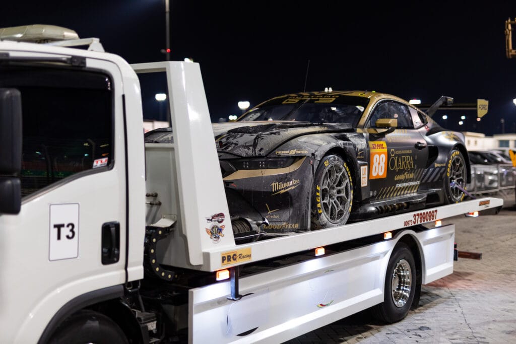 Both Ford Mustangs retired due to engine-related issues