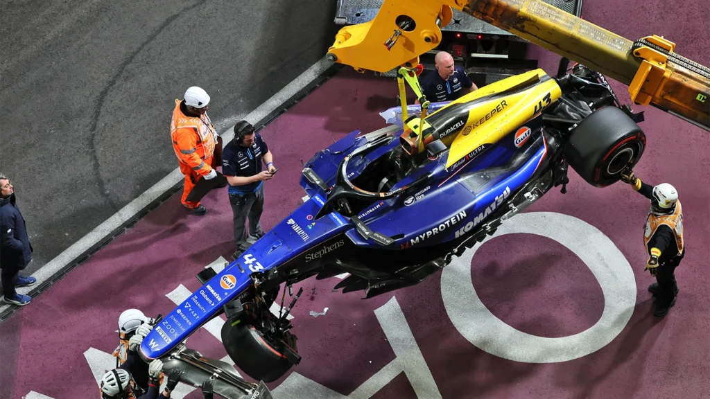 Franco Colapinto suffered a 50G impact in his Williams during the Las Vegas GP qualifying session