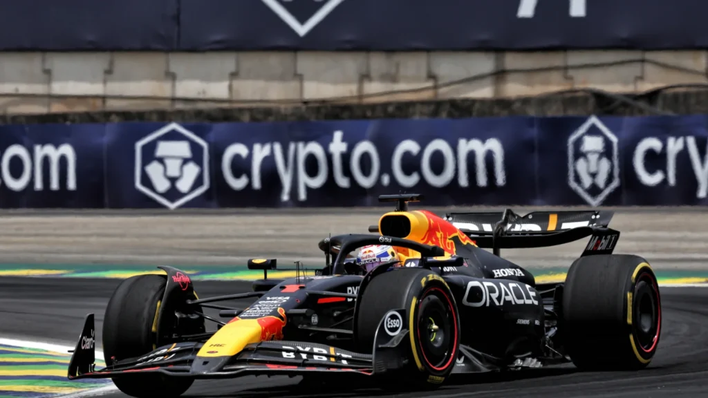 Max Verstappen crossed the line in third behind the two McLaren drivers