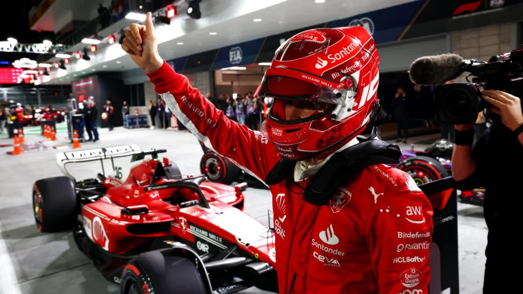 Charles Leclerc took pole position on F1's return to Las Vegas in 2023