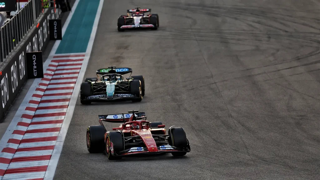 Charles Leclerc charged to a podium finish in Abu Dhabi