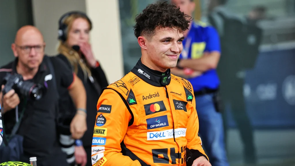 Lando Norris had to battle to take pole for McLaren in Abu Dhabi