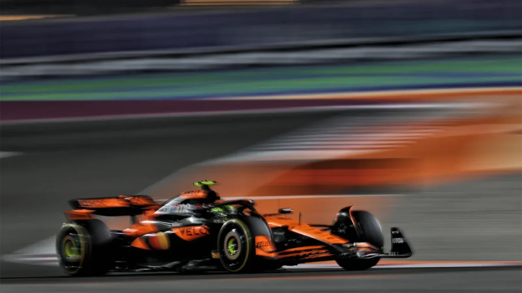 Lando Norris was in second place when he was penalised in Qatar