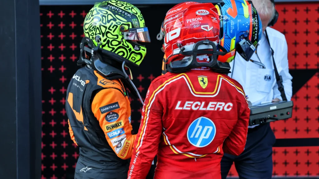 Lando Norris, Charles Leclerc., Baku 2024 