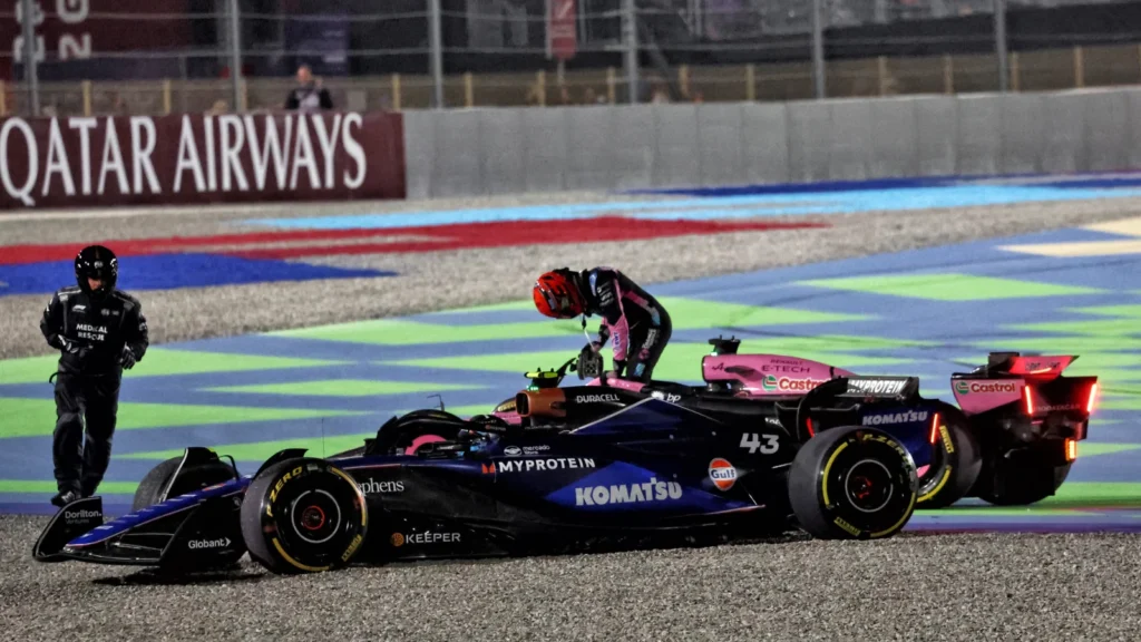 Franco Colapinto and Esteban Ocon retired on the opening lap in Qatar