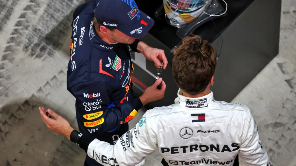 Red Bull criticised George Russell's conduct as Max Verstappen was penalised in Qatar