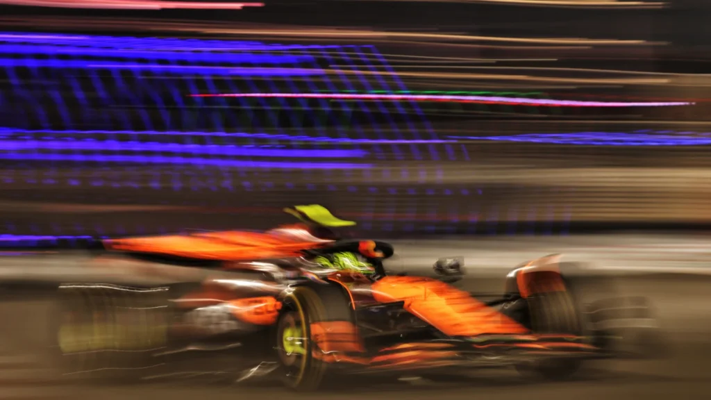 Lando Norris headed the times in FP2 at the Abu Dhabi GP