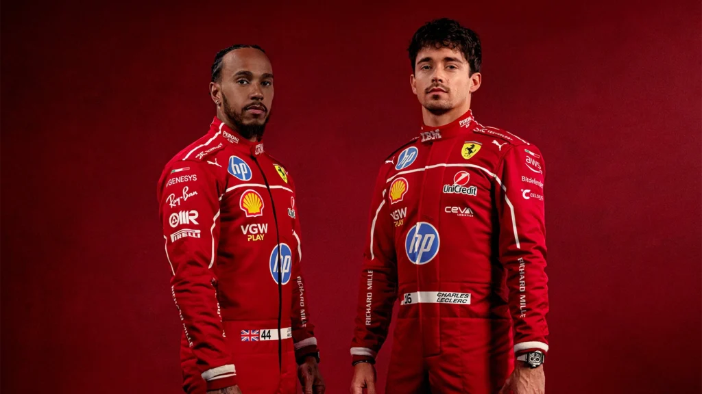 Ferrari unveiled its 2025 race suits with Lewis Hamilton and Charles Leclerc