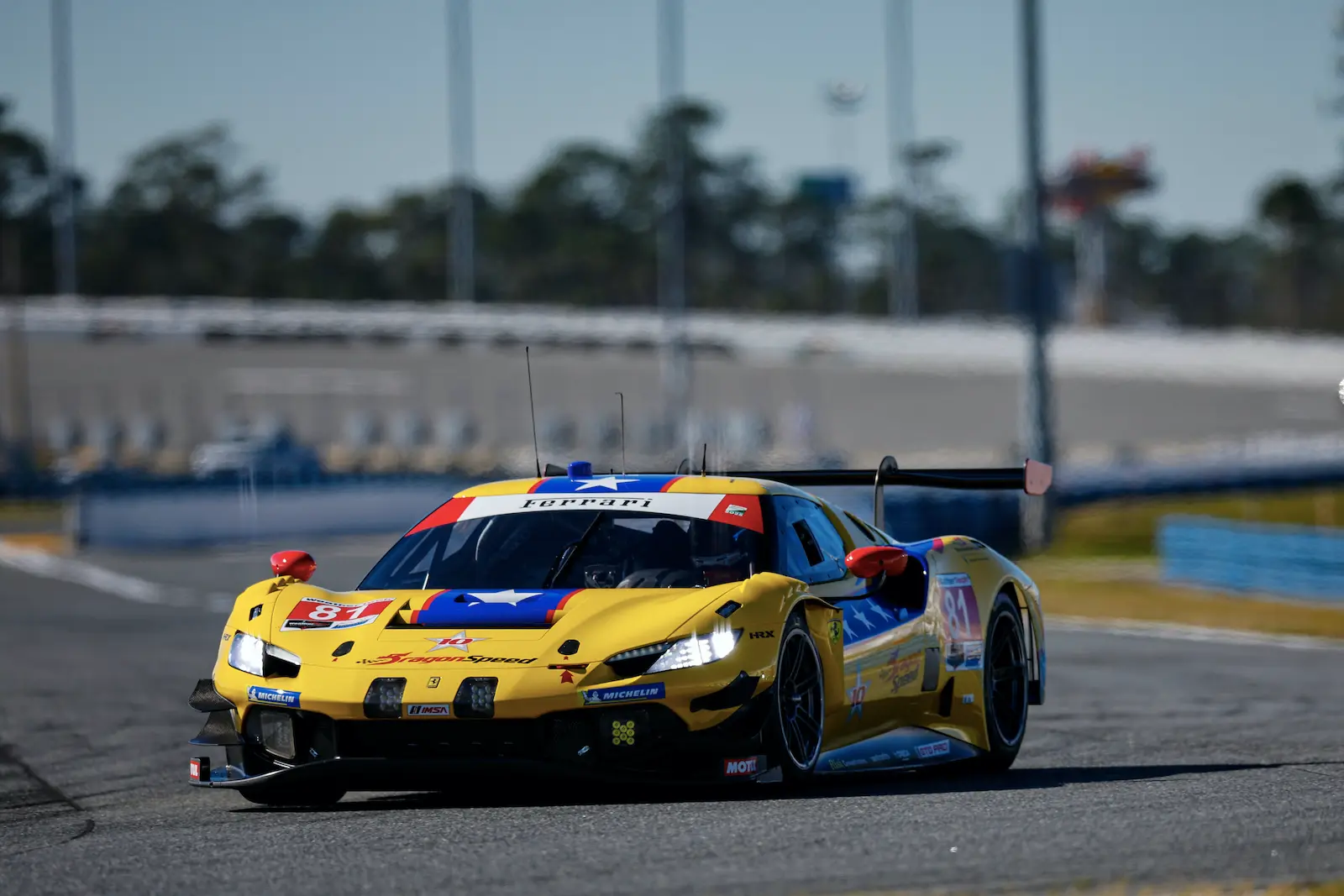 The #81 Dragonspeed Ferrari 296 GT3 at the Roar Before the 24, 2025