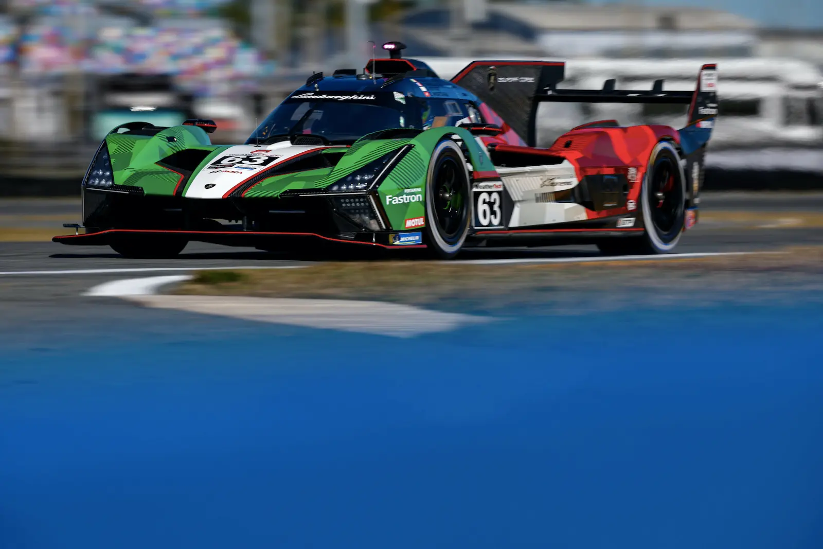 The #63 Lamborghini SC63 GTP at the Roar Before the 24, 2025