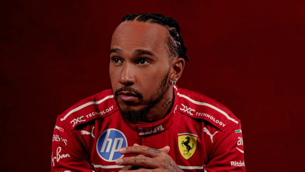 Lewis Hamilton has begun his new venture in red at Ferrari