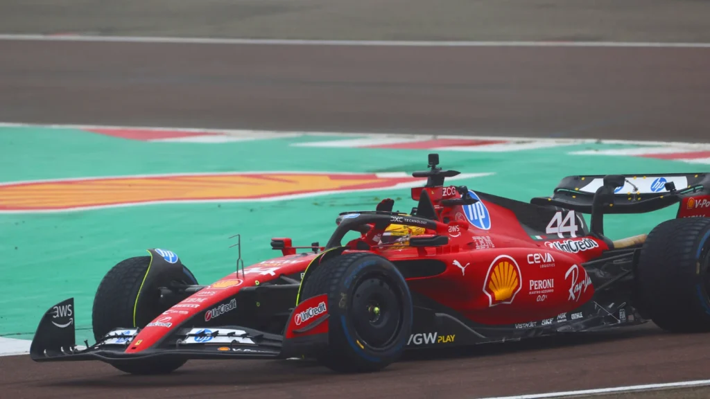 Lewis Hamilton makes his debut outing in a Ferrari F1 car