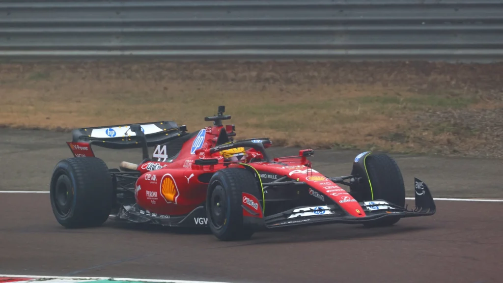 Lewis Hamilton sampled the SF-23 for his maiden Ferrari appearance