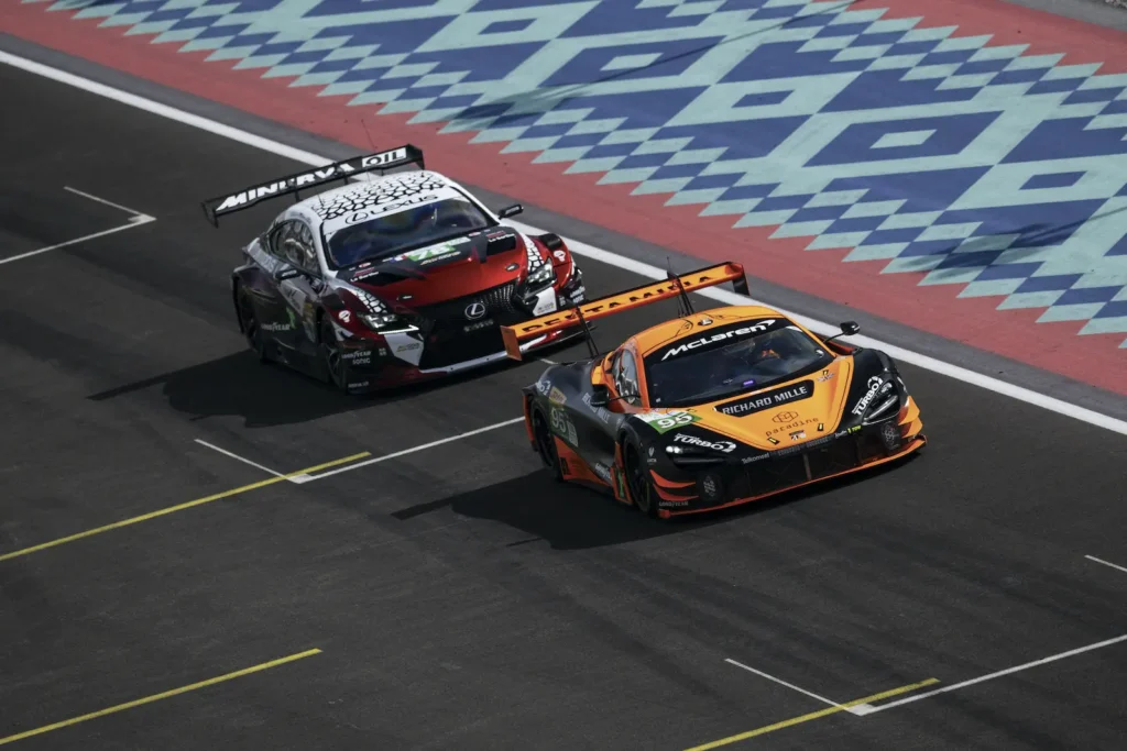 The #78 Lexus RC F LMGT3 wrestled its way into the lead