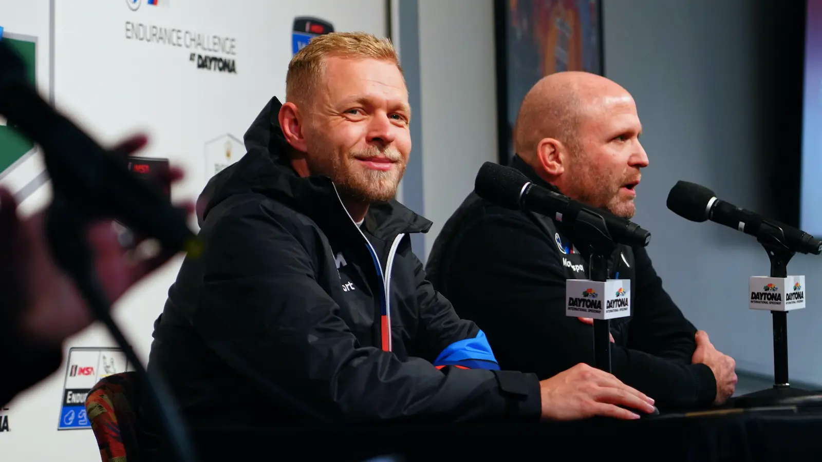 Kevin Magnussen (left) is the Endurance Cup driver in the #24 BMW M Hybrid V8