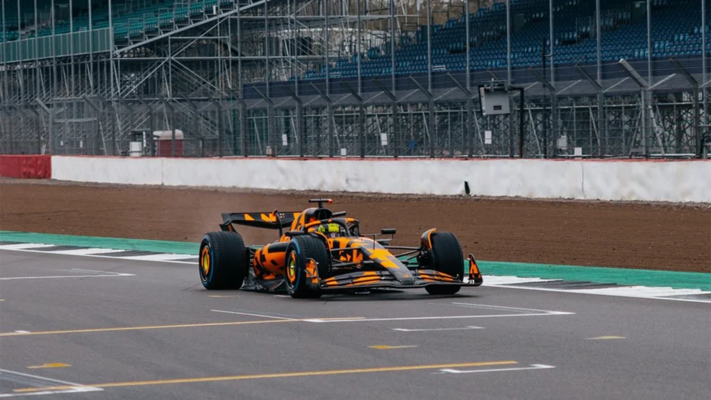 McLaren has launched its 2025 F1 challenger at Silverstone in a special camo livery - Credit: McLaren