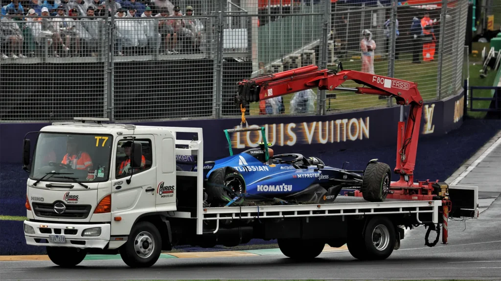 Carlos Sainz crashed out at the end of Lap 1